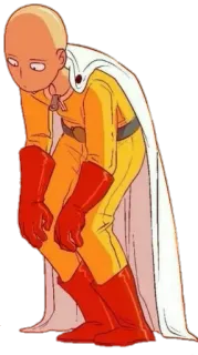 🙁 Saitama One-Punch Man Сайтама, Ванпанчмен, аниме, супергерой, уставший, измученный whatsapp sticker