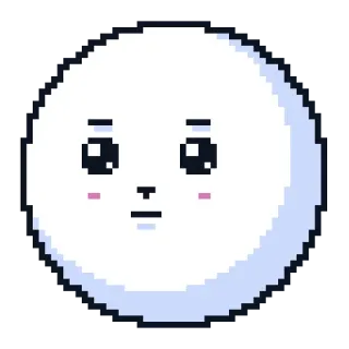 🥺 pixel art, cute, round, face, digital art telegram sticker