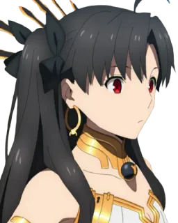 😕 Ishtar Anime, Personaje, Mujer, Ishtar, Ojos Rojos, Pelo Negro telegram sticker