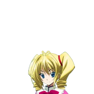 ❤️ anime, girl, blonde, ponytails, cute telegram sticker