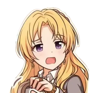 🤨 Anime, Mangá, Expressão, Chocado/a, Loira, Mulher whatsapp sticker