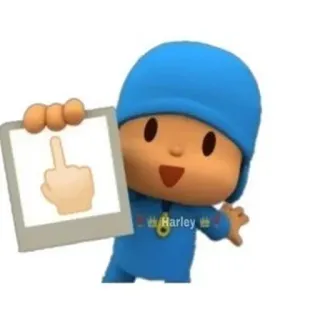 🕳 Pocoyo desenho animado, gesto, dedo do meio, emoji, ofensivo telegram sticker