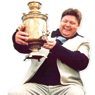 🍵 homem, samovar, chá, russo, cultura, tradicional, bebida, vintage whatsapp sticker