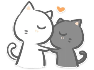 ❤ kot, miłość, słodkie, serce, zwierzę, kawaii telegram sticker
