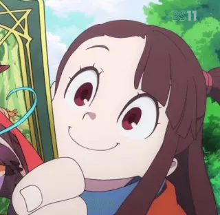 😊 Akko Kagari Little Witch Academia Аниме, Ведьма, Магия, Мультфильм, Девочка, Милый telegram sticker