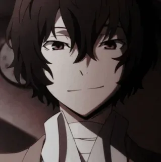 🩸 Dazai Osamu Bungo Stray Dogs Anime, Manga, Dazai Osamu, Bungo Stray Dogs, Karakter, Tersenyum, Potret telegram sticker