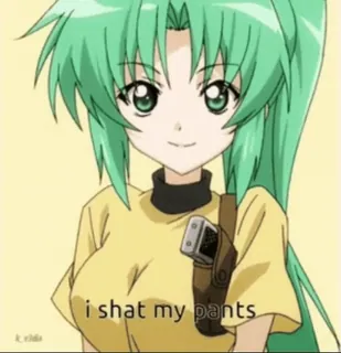 💩 i shat my pants Anime, Mädchen, Meme, Lustig, Grüne Haare whatsapp sticker