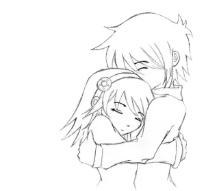 🈯 Cartoon, Umarmung, Anime, Zuneigung, Süß, Paar telegram sticker
