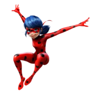 💃 Ladybug Miraculous Ladybug cartone animato, supereroe, rosso, nero, pois, Miraculous Ladybug telegram sticker
