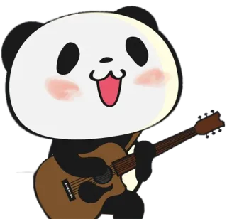 🎸 Panda, Kartun, Gitar, Musik, Binatang whatsapp sticker