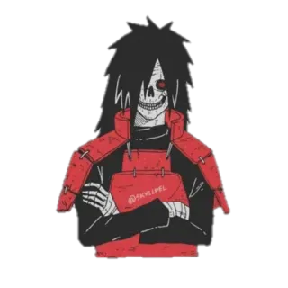 ☠️ Madara Uchiha Naruto @SKYLLIPEL anime, skeleton, uchiha, madara, manga telegram sticker