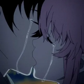 💈 animé, pleurer, triste, couple, larmes, émotionnel whatsapp sticker