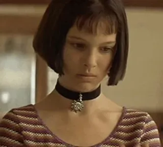 🎗 Mathilda Léon: The Professional filme, Natalie Portman, choker, retrô whatsapp sticker