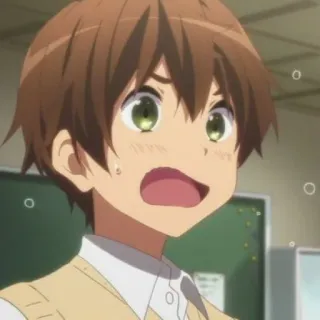 🍫 Anime, Chico, Lindo, Dibujos animados, Retrato, Personaje, Ilustración telegram sticker