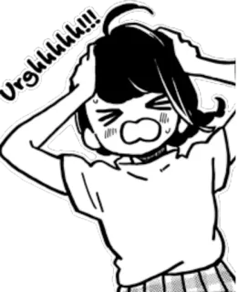 😱 Urghhhh!!! manga, anime, stressed, frustrated, upset whatsapp sticker