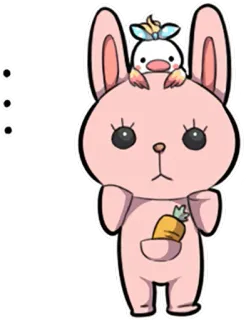 🐰 토끼, 바니, 만화, 동물, 귀여운, 카와이 telegram sticker