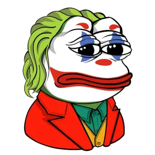 🤡 Pepe the Frog Mème, Pepe, Joker, Clown, Mème Internet, Grenouille whatsapp sticker