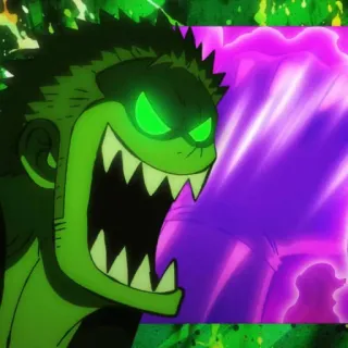 😈 mostro, denti, cartone animato, spaventoso, verde telegram sticker
