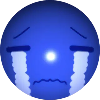 🤩 traurig, weinen, tränen, blau, emotion, gesicht telegram sticker