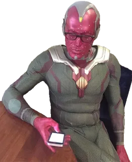 🧐 Vision WandaVision Vision, WandaVision, Marvel, super-héros, androïde telegram sticker