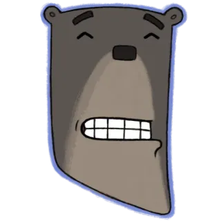 😁 cartoon bear, animal sticker, funny face, cute cartoon telegram sticker