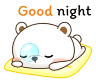😪 Good night buenas noches, dormilón, lindo, oso, animal, dibujos animados telegram sticker