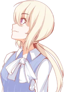 😇 anime, manga, girl, blonde hair, purple eyes telegram sticker