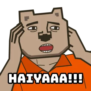 😱 HAIYAAA!!! haiyaa, urso, choque, chateado, desenho animado, animado, expressão whatsapp sticker