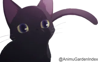 😺 gato, animal, mascota, anime, dibujos animados, gato negro telegram sticker