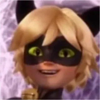 😀 Cat Noir Miraculous: Tales of Ladybug & Cat Noir 黑猫诺儿, 瓢虫少女, 动漫, 卡通, 超级英雄, 面具, 猫 whatsapp sticker