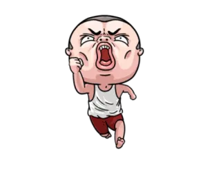 😫 злой, бег, мультфильм, человек, кричит, агрессия telegram sticker