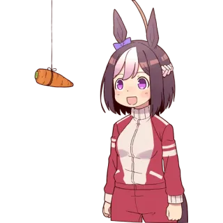 🥕 anime, carrot, cute, cartoon, horse girl telegram sticker