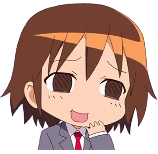 😀 Anime, Ragazza, Uniforme scolastica, Cartone animato, Chibi, Carino telegram sticker