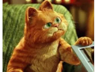 😒 Garfield cat, cartoon, orange, feline, funny, garfield telegram sticker