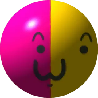 🤩 süß, kawaii, emoji, gesicht, rosa, gelb, uwu telegram sticker