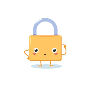 🤔 자물쇠, 만화, 보안, 안전, 보호 whatsapp sticker