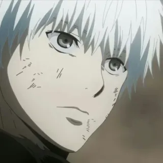 💉 Ken Kaneki Tokyo Ghoul 애니메이션, 카네키 켄, 도쿄 구울, 구울, 흰머리, 캐릭터, 애니 telegram sticker