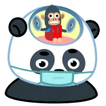 🤨 Panda, Macaco, Desenho animado, Animal, Máscara, Fitness, Pesos whatsapp sticker