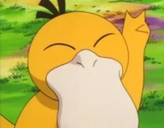 ✌ Psyduck pokemon, psyduck, cartoon, anime, geel, eend telegram sticker