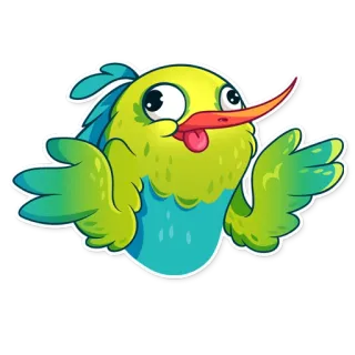 😐 vogel, cartoon, sticker, kleurrijk, grappig, schattig telegram sticker
