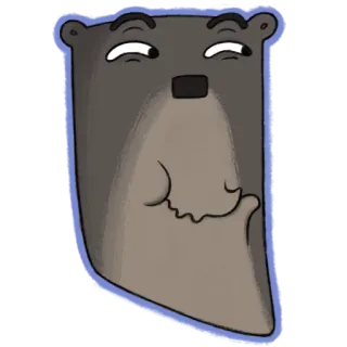 😏 bear, cartoon, animal, sticker, funny telegram sticker
