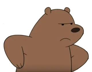 😒 Grizzly Bear We Bare Bears bear, cartoon, character, animated, grizzly telegram sticker