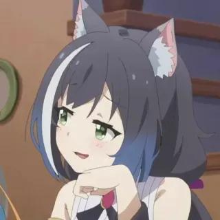 🖤 Dziewczyna anime, Kocie uszy, Postać anime, Słodkie, Manga, Kreskówka telegram sticker
