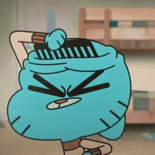 😤 Gumball The Amazing World of Gumball Desenho animado, Gumball, Pente, Bravo telegram sticker