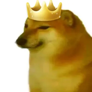 🐕 dog, cheems, meme, king, crown, pet, animal telegram sticker