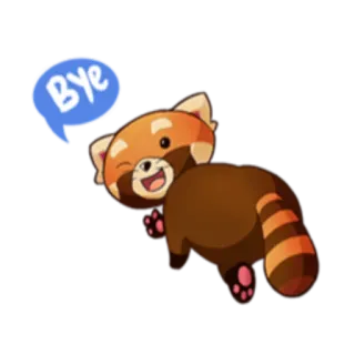 ✋ Bye Panda merah, Binatang, Kartun, Sampai jumpa, Sapaan, Melambai telegram sticker