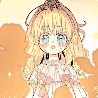 🍼 动漫, 女孩, 连衣裙, 金发, 可爱, 闪耀 whatsapp sticker