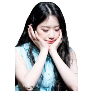 🙈 kkullong coréen, femme, fille, portrait, cheveux, mignon, beauté, personne whatsapp sticker