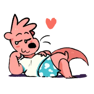 😍 cartoon, cute, animal, heart, illustration, sticker telegram sticker