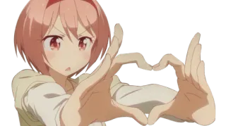 ❤️ Anime-Mädchen, Herz, süß, kawaii, Liebe, Freundschaft telegram sticker